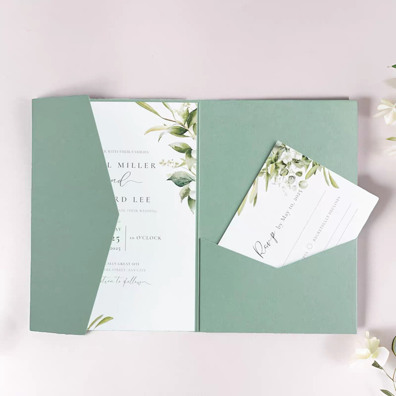 Stationery Supply Business - 30pcs 18x13cm Green Envelopes for Wedding