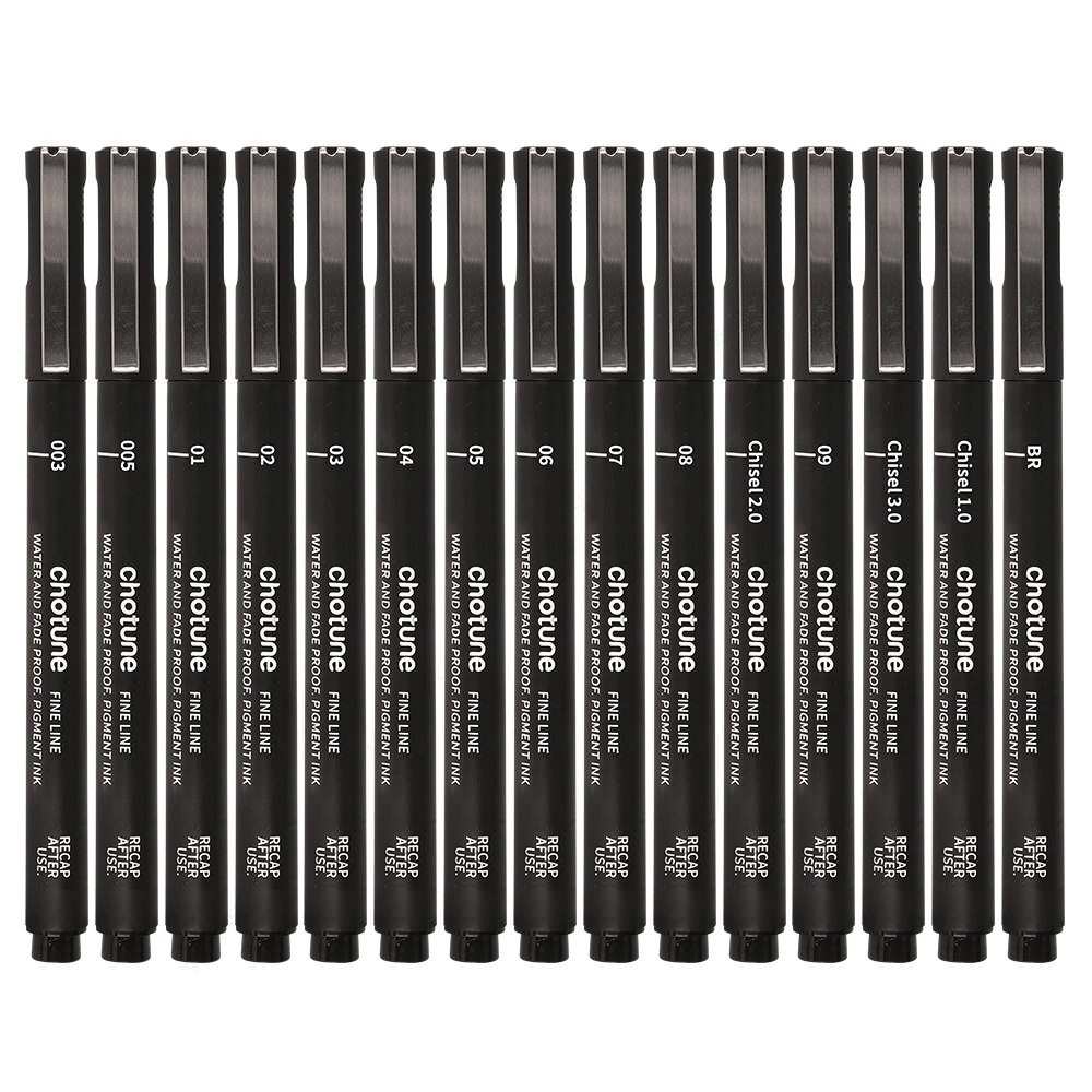 Black Micro Pens,15 Sizes,Wate - огляд і ціна Copic Marker Sketch