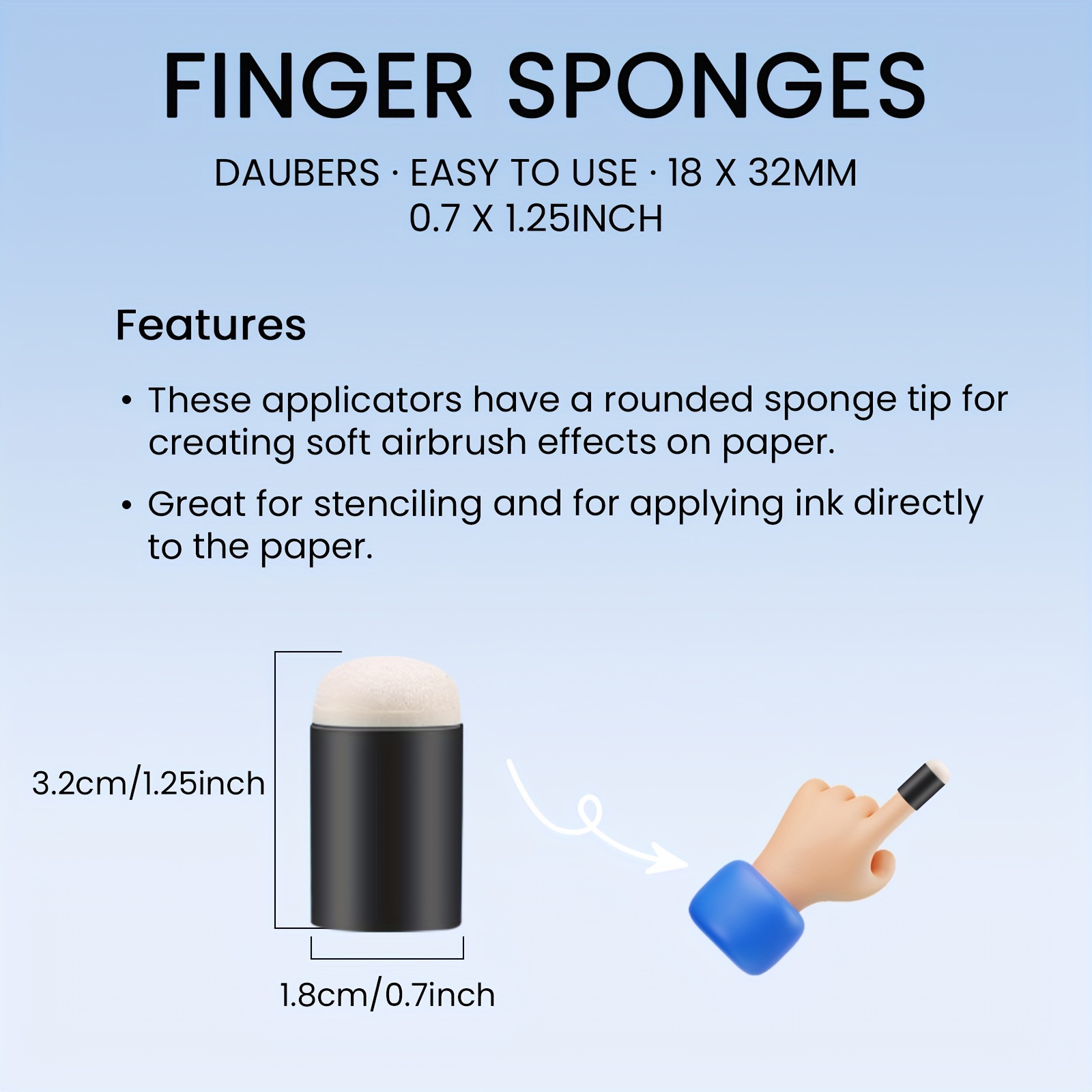 9pcs Craft Finger Sponge Daube - огляд і ціна Self Inking Stamp